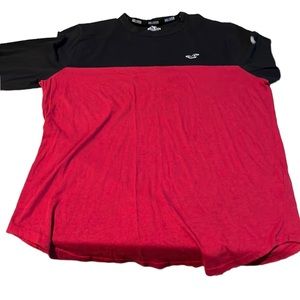 Hollister size medium red & blue curved hem long sleeve tee